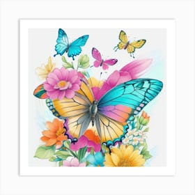 Lucky Butterflies Art Print