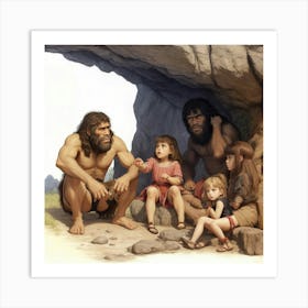 Neanderthal Family Art Print