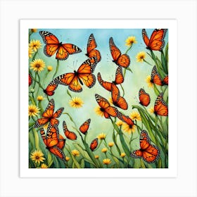 Monarch Butterflies 1 Art Print