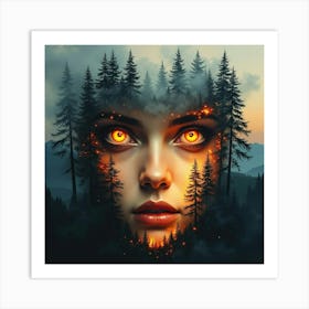 Girl In The Forest Art Print