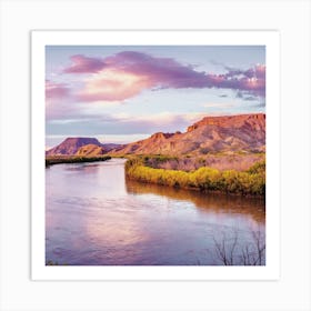 Warm River Sunset Art Print