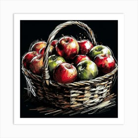 Basket of apples 3 Art Print