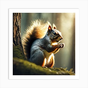 Squirrel In The Forest 217 Art Print