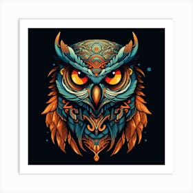 Owl Tribal Art Print