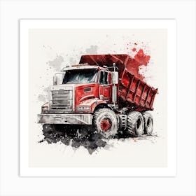 Red Dump Truck 1 Art Print