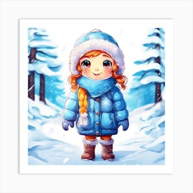 Little Girl In Winter Clothes Art Print