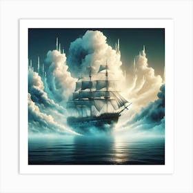 Ship In The Clouds Art Print