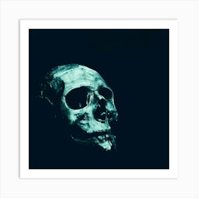 Skull In The Dark Art Print