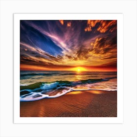 Sunset On The Beach 299 Art Print