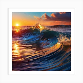 Sunset In The Ocean Art Print