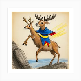 Deer And King Art Print