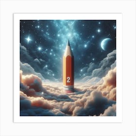 Pencil In The Clouds Art Print