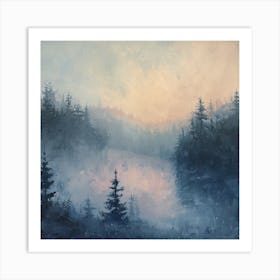 Misty Lake 1 Art Print