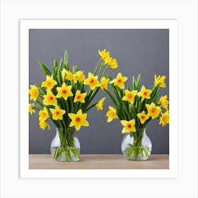 Daffodils In Vases Art Print