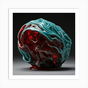 Red And Blue Glass Sculpture Art Print