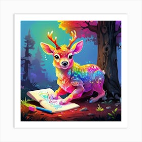 Deer Drawing 29 Art Print