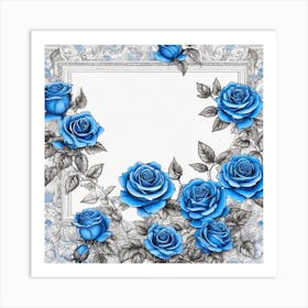 Blue Roses 24 Art Print