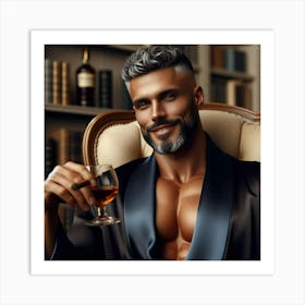 Portrait Of A Man With A Cigar-9 Art Print