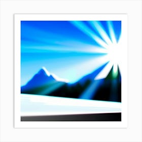 Bright over icebergs  Art Print