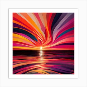 Sunset Over The Ocean 7 Art Print