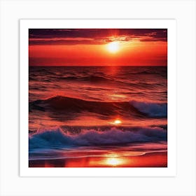 Sunset On The Beach 594 Art Print