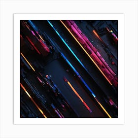 Neon lights Amoled Colorful  Art Print