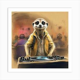 Meerkat Dj 2 Art Print