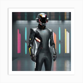 Futuristic Man In Futuristic Suit 4 Art Print