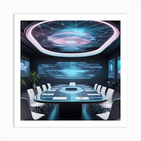 Futuristic Conference Room Art Print