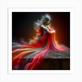 Lady In Red Art Print