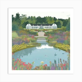 Coastal Maine Botanical Gardens USA Illustration Art Print Garden In Bloom Art Print