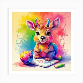 Colorful Deer 18 Art Print