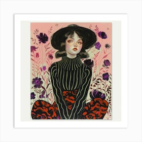 Girl In A Hat 3 Art Print