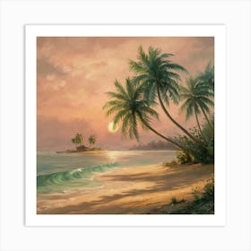 Sunset At The Beach Art Print