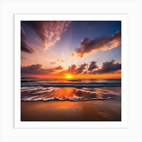 Sunset On The Beach 406 Art Print