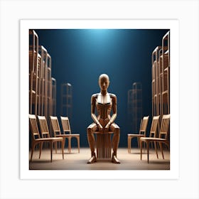 Robot Sitting On A Chair 3 Art Print