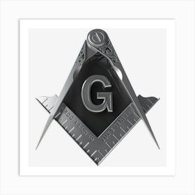 Masonic Square Compass Freemason Art Print