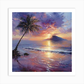 Sunset At The Beach 3 Art Print