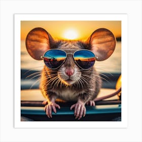 Friendly Rat In Sunglasses Art Print