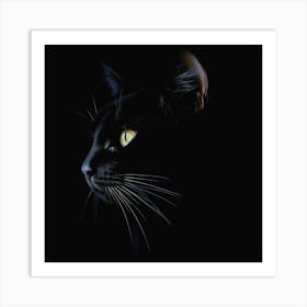 Black Cat Portrait Art Print