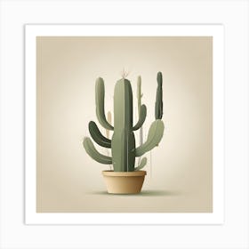 Cactus In A Pot Art Print
