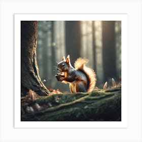 Squirrel In The Forest 183 Art Print