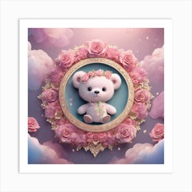 mandala bear Art Print