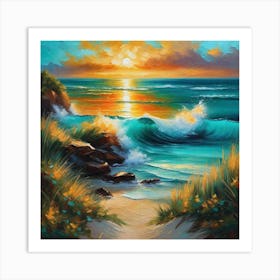 Sunset At The Beach 765 Art Print