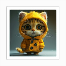 Cat In A Coat Art Print