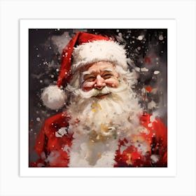 Abstract Happy Santa Clause Art Print