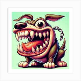 Cartoon Dog With Teeth 2 Art Print