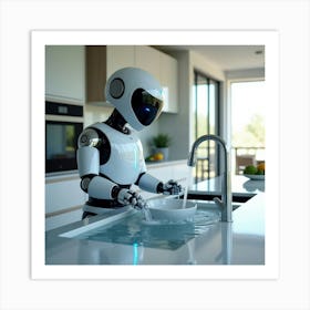 Flux Dev A Sleek And Modern Smart Robot With A Silver And Glas 2 Art Print