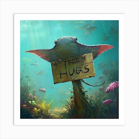 Stingray Offers Free Hugs Art Print