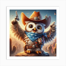 Cowboy Owl, Cowboy Owl, Cowboy Owl, Cowboy Owl, Cowboy Owl, Art Print